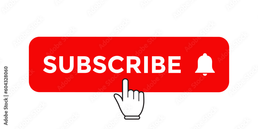 Poster subscribe button icon vector. element for promote streaming channel