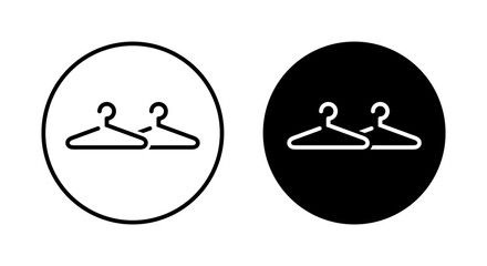 Clothes hanger icon vector isolated on circle background