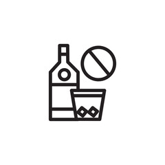 Alcohol Drink Stop Outline Icon