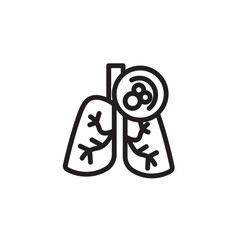 Anatomy Cancer Lung Outline Icon