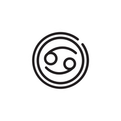 Cancer Greece Zodiac Outline Icon