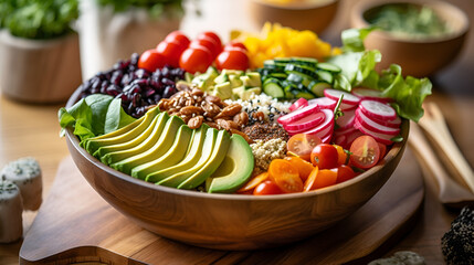 Fototapeta na wymiar vegetable salad in a bowl