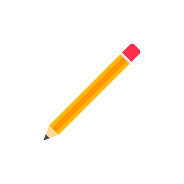 pencil isolated on white background, label, vector, minimal