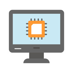 Computer processor icon in modern style isolated on white background