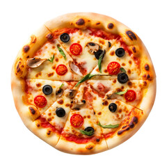 pizza isolated on white created with Generative AI