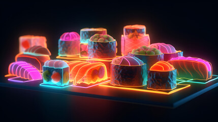 Neon Sushi Dinner
