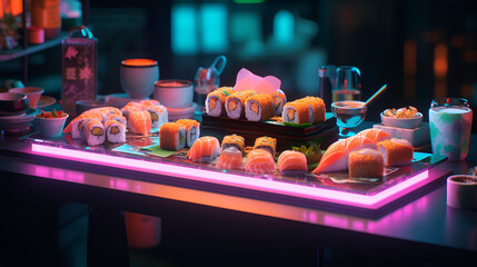 Neon Sushi Dinner