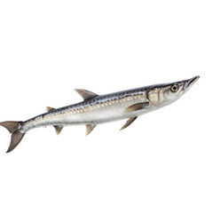Naklejka premium side view of Barracuda fish on transparent background, Generative ai 