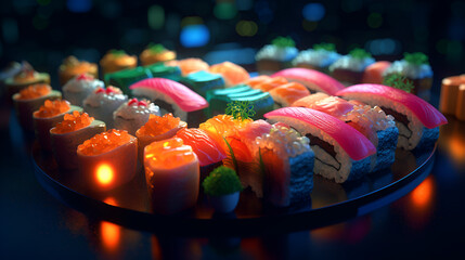 Neon Sushi Dinner