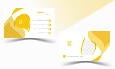 Attractive and aesthetic yellow business card illustration design template  