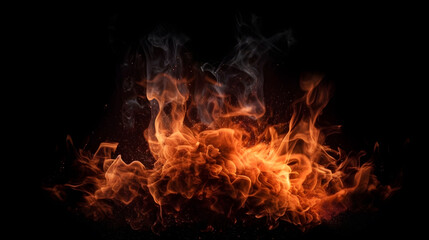 Fototapeta premium fire effect on dark background generative ai