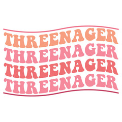 Threenager Svg, Threenager Png Third Birthday Svg, Birthday Girl Svg, Birthday Svg, Happy Birthday Shirt Svg, Wavy Stacked Svg, Cricut
