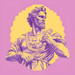Celestial Beauty: Detailed Hellenistic Depiction of a Handsome God-like Figure in Celebrity Image Design