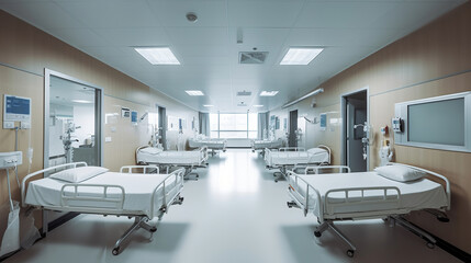 Modern hospital isolation rooms, Generative AI