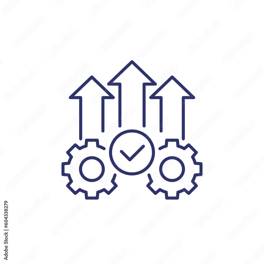 Poster efficient production and efficiency line icon