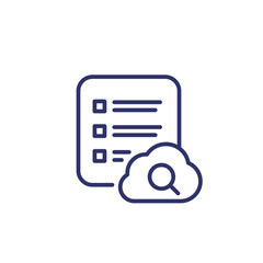 cloud search results line icon