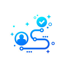 Customer journey icon, vector design