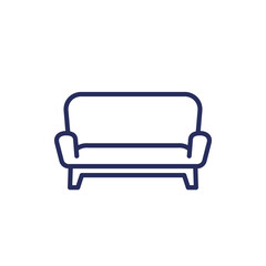 couch or sofa line icon on white