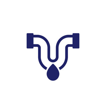 leaking pipe icon, water leakage pictogram