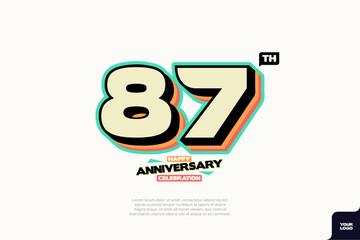 Number 87 logo icon design 87th birthday logo number anniversary 87