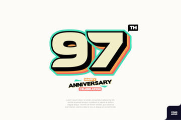 Number 97 logo icon design 97th birthday logo number anniversary 97