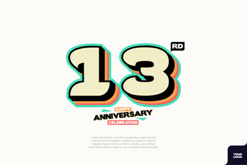 Number 13 logo icon design 13th birthday logo number anniversary 13
