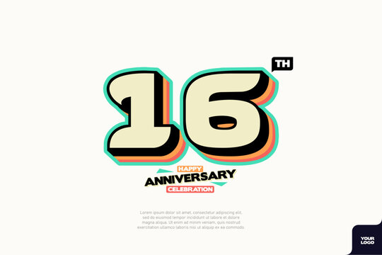 Number 16 logo icon design 16th birthday logo number anniversary 16