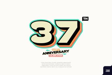 Number 37 logo icon design 37th birthday logo number anniversary 37