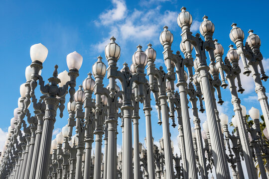  Abstract installation of street lamps.