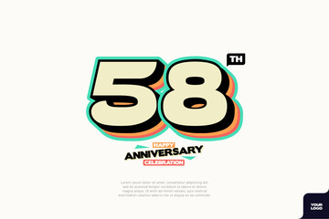 Number 58 logo icon design 58th birthday logo number anniversary 58
