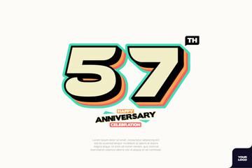 Number 57 logo icon design 57th birthday logo number anniversary 57