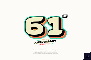 Number 61 logo icon design 61st birthday logo number anniversary 61