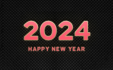 Fototapeta na wymiar New Year 2024 Creative Design Concept - 3D Rendered Image 