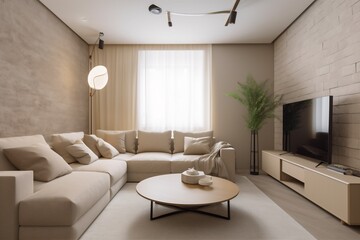 interior background white room elegant style decoration decor pillow estate. Generative AI.