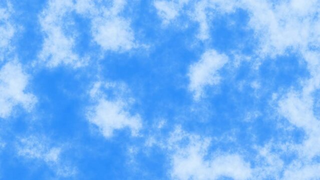 Animated blue sky with clouds moving in the wind