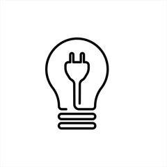 light bulb icon, simple electric icon or inspiration