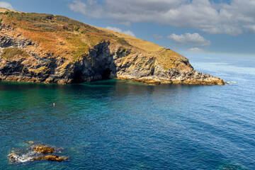 Views across Port Isaac in Cornwall - stock photo
