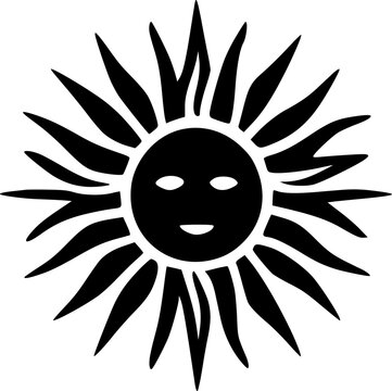 Sun | Black and White Vector illustration