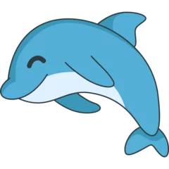 Tuinposter Cute Dolphin Illustration © panadesignteam