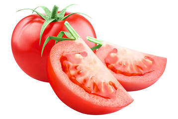 Delicious tomatoes cut out
