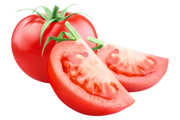 Delicious tomatoes cut out