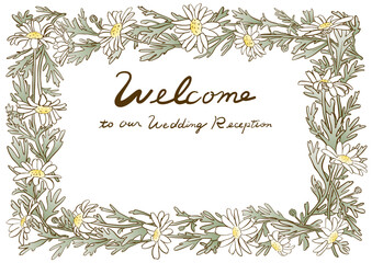 結婚式のウェルカムボード　マーガレットのフレーム　カラー