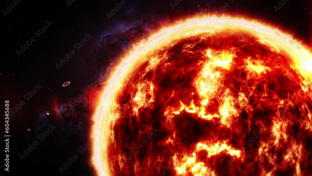 Poster abstract outer space view alien solar system with double quasar in distant planet universe backgroun
