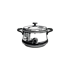 Vintage Pressure cooker vector illustration.