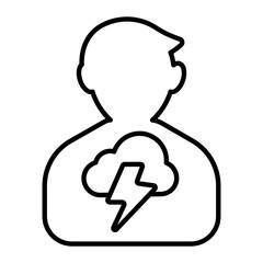 Obraz premium Body Anxiety Thin Line Icon