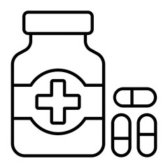 Medication Thin Line Icon