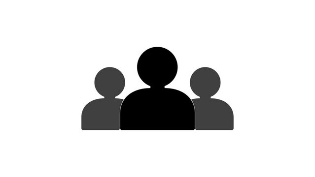 A group of people icon, Animated icon on transparent background, alpha channel included.