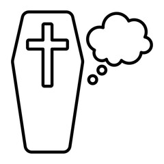 Obraz premium Coffin Thin Line Icon
