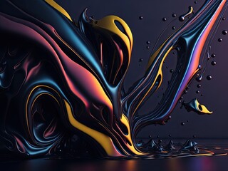 dark waves with a purple pearlescent background