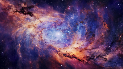 Fototapeta na wymiar A cosmic swirl of nebulae and galaxies background. generative AI